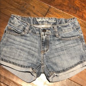 DKNY girls hipster blue jean shorts